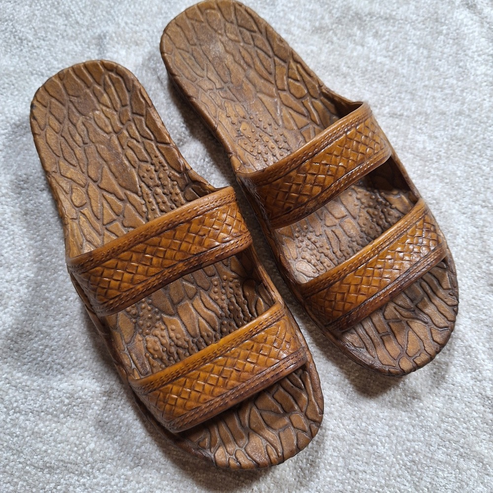 Pali Hawaii Comfort Sandals Double Strip Slides Slip On Resort Vacation Womens 9